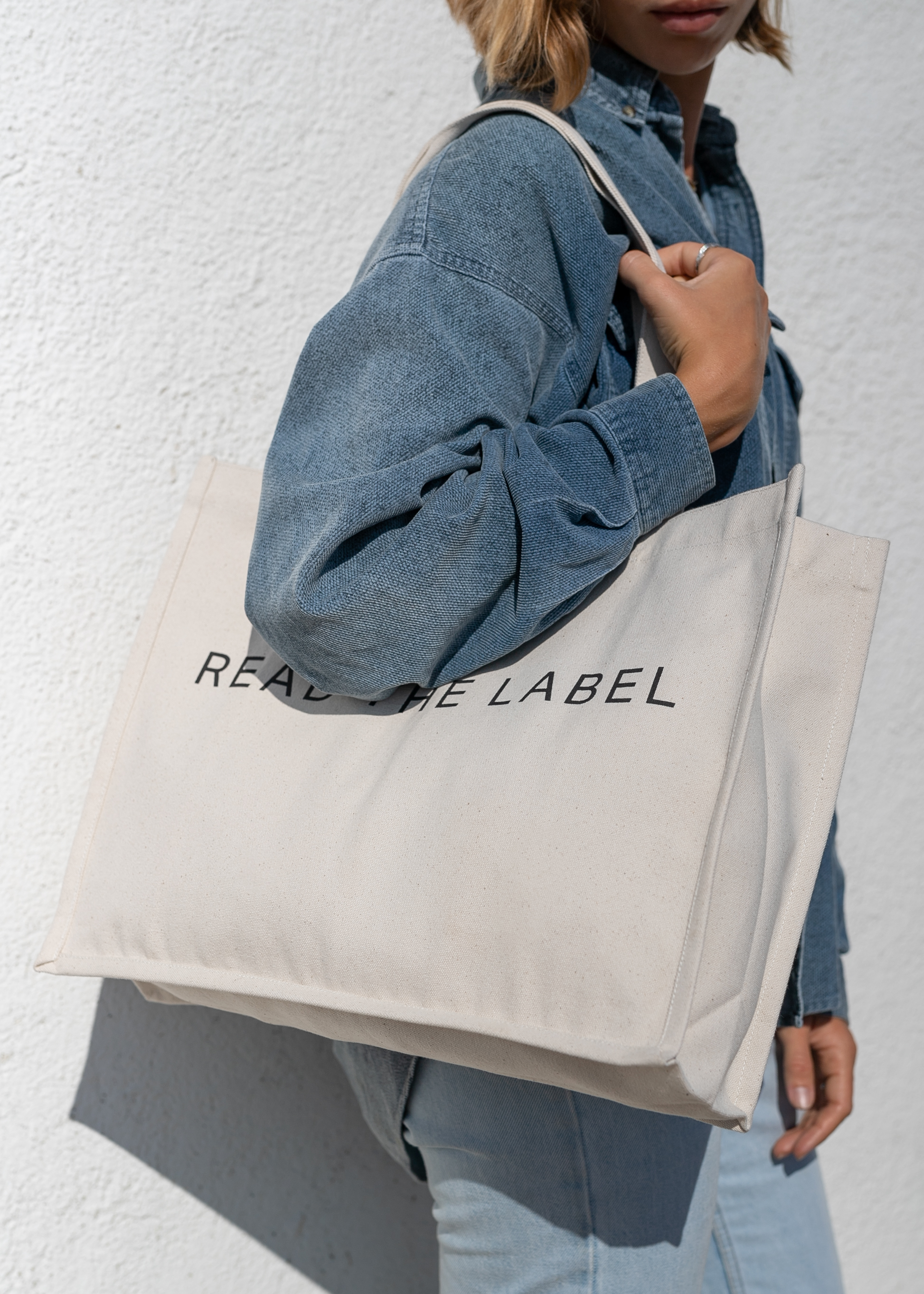 Assembly label canvas tote 2025 bag