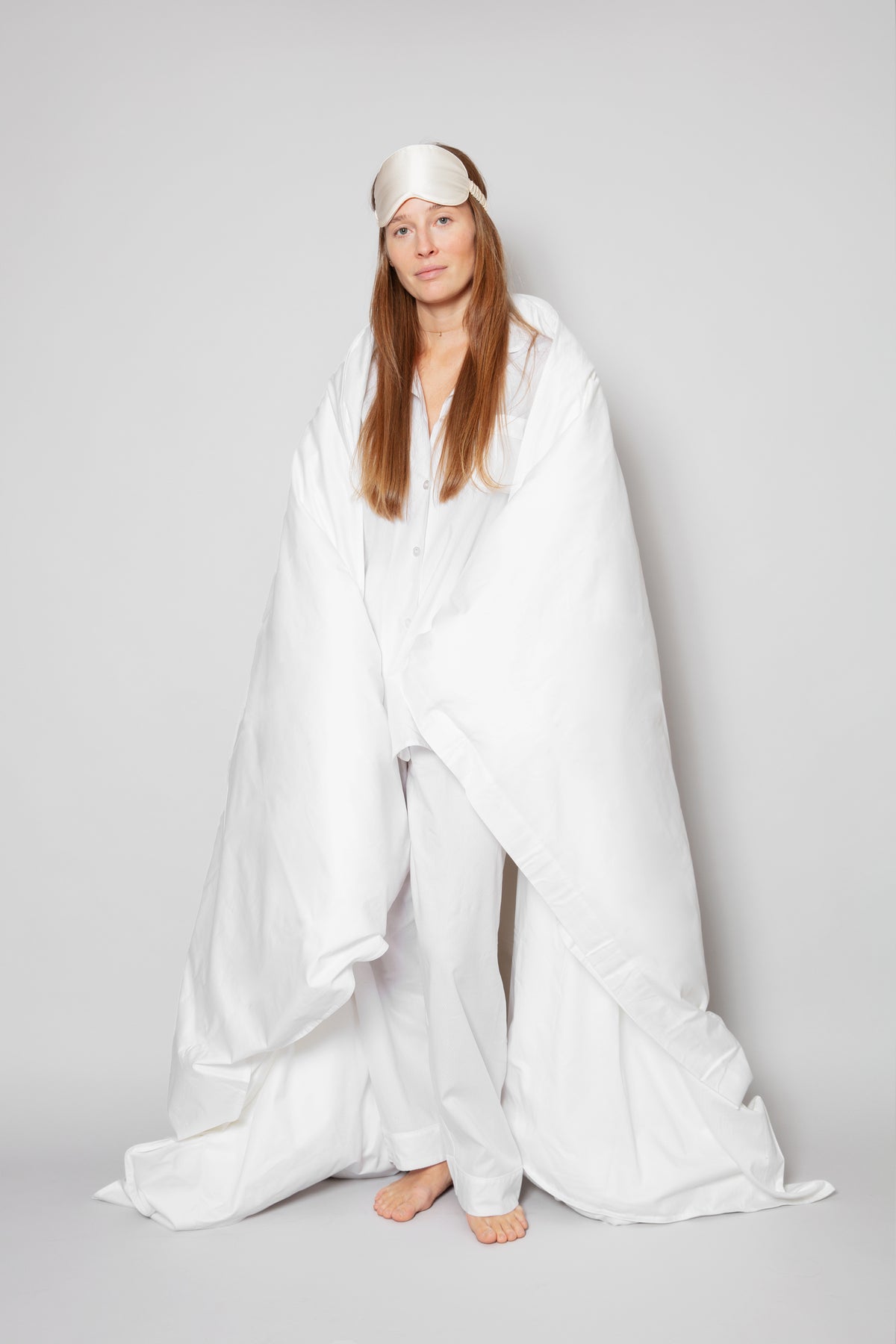 Sovmask i peace silk – detaljbild